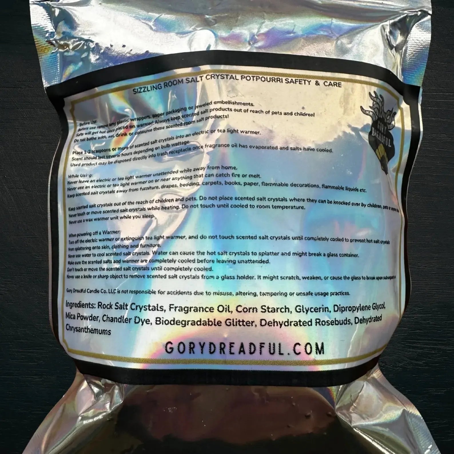 BRAZILIAN ZOM ZOM Sizzling Room Salt Crystal Potpourri: Caramel Pistachio Vanilla Sandalwood Scent - Gory Dreadful Candle Co