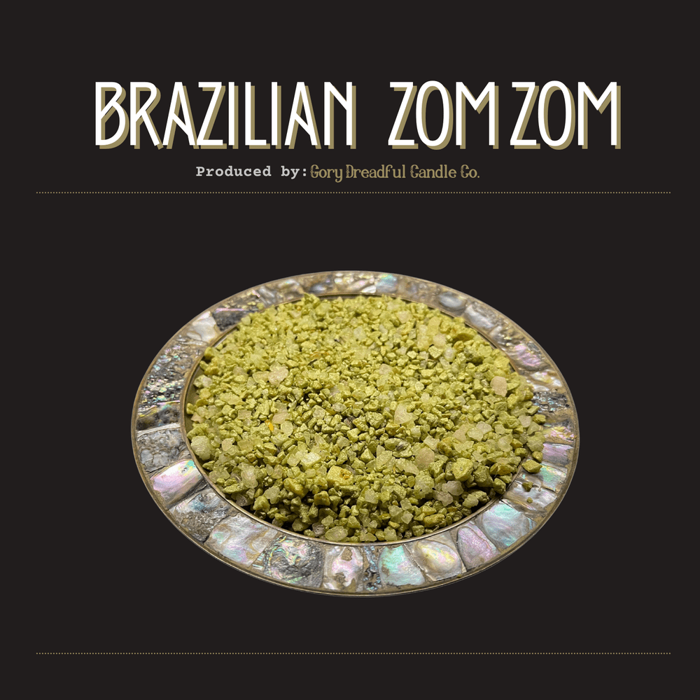 BRAZILIAN ZOM ZOM Sizzling Room Salt Crystal Potpourri: Caramel Pistachio Vanilla Sandalwood Scent - Gory Dreadful Candle Co