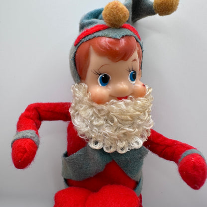 Vintage Knee Hugger Elf Pixie Retro Christmas Ornament MCM Style-RARE