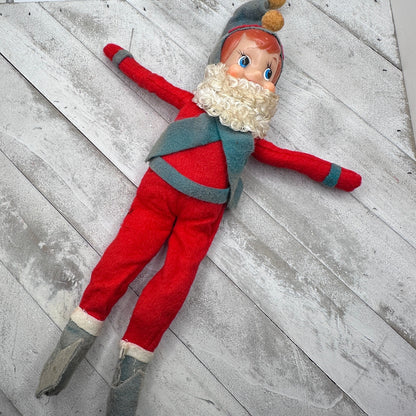 Vintage Knee Hugger Elf Pixie Retro Christmas Ornament MCM Style-RARE