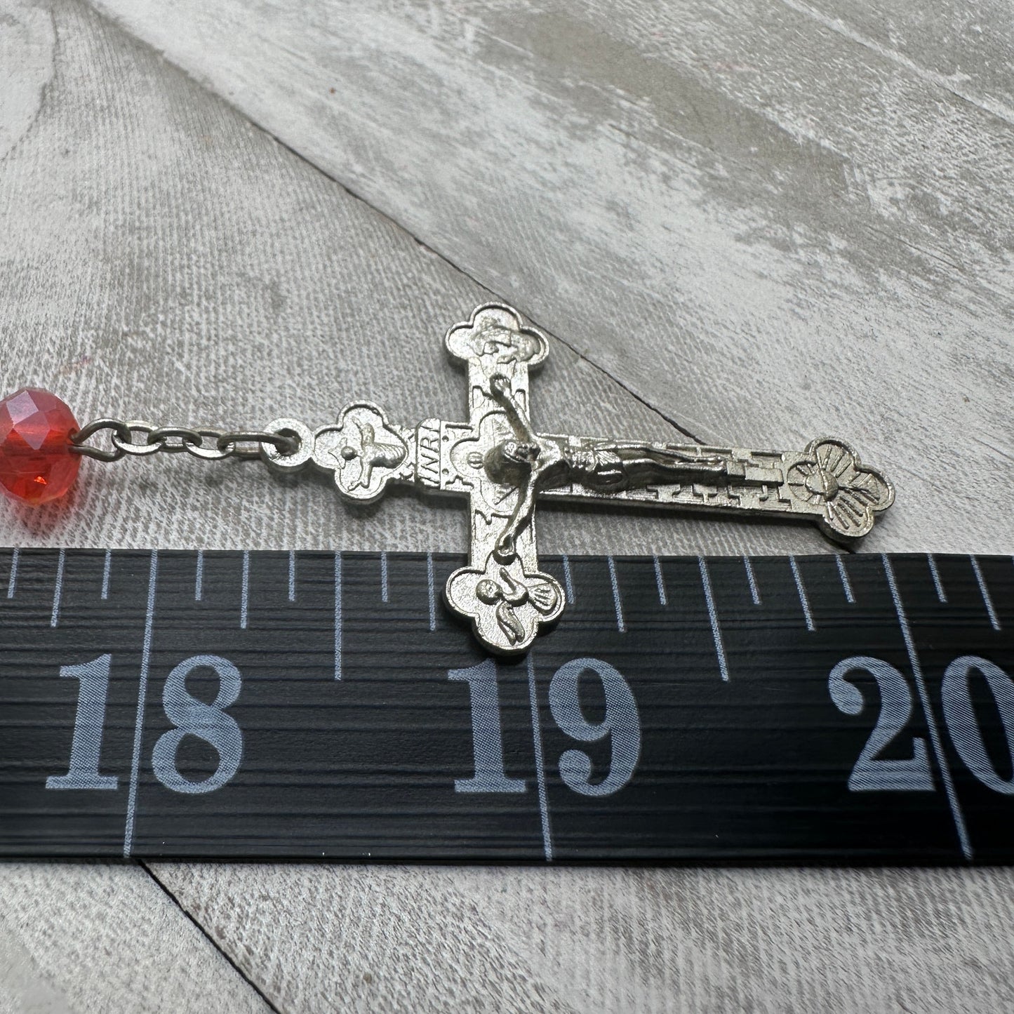 Vintage Italian Glass Bead Rosary, Italy Catholic Prayer Beads, Silver Crucifix