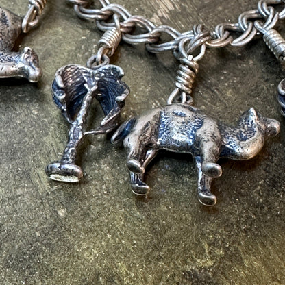 Vtg Sterling Silver Camel Palm Tree Charm Bracelet – Made in Italy, Stamped 925