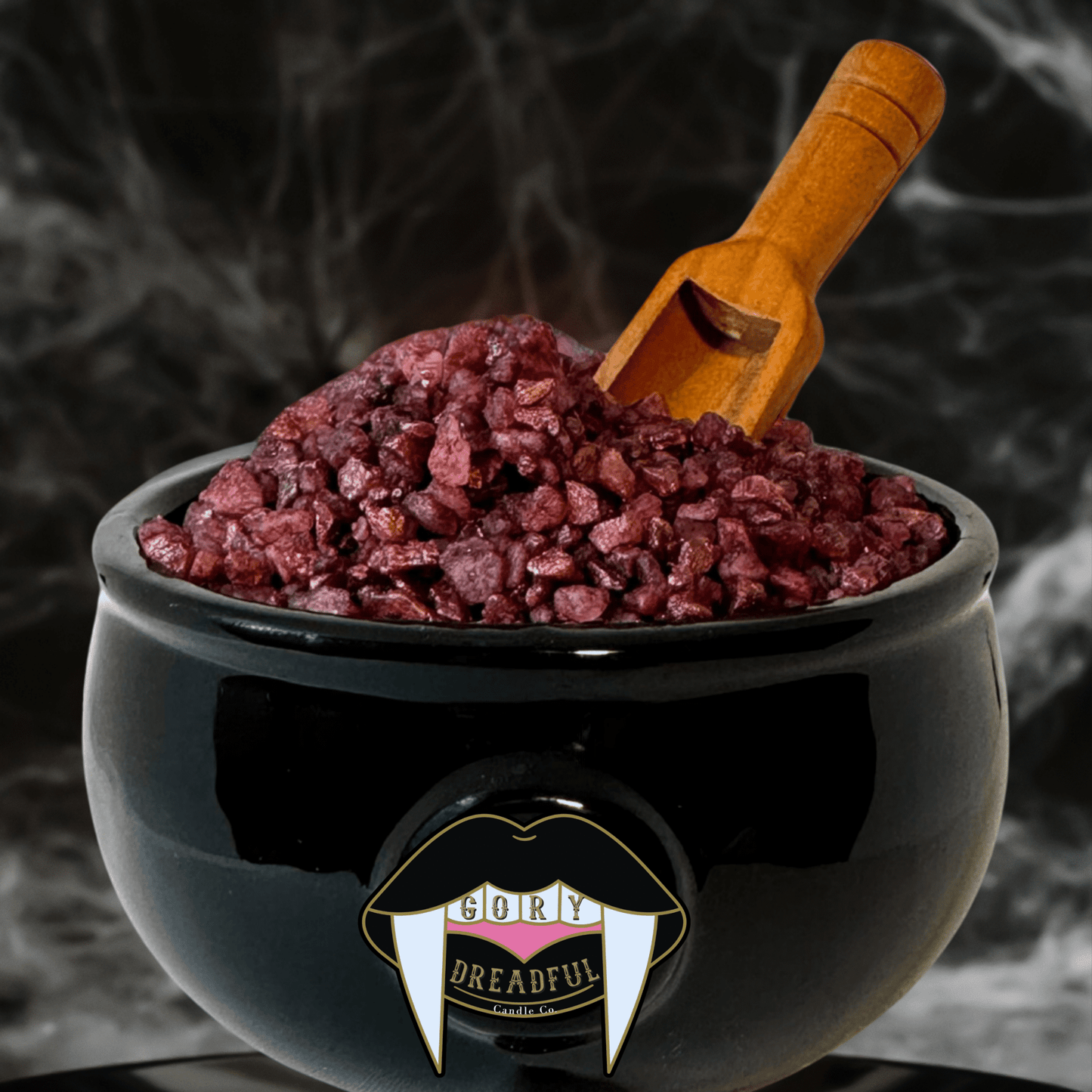 DEATH METAL CUPCAKE Sizzling Room Salt Crystal Potpourri: Chocolate Cherry Absinthe Scent - Gory Dreadful Candle Co