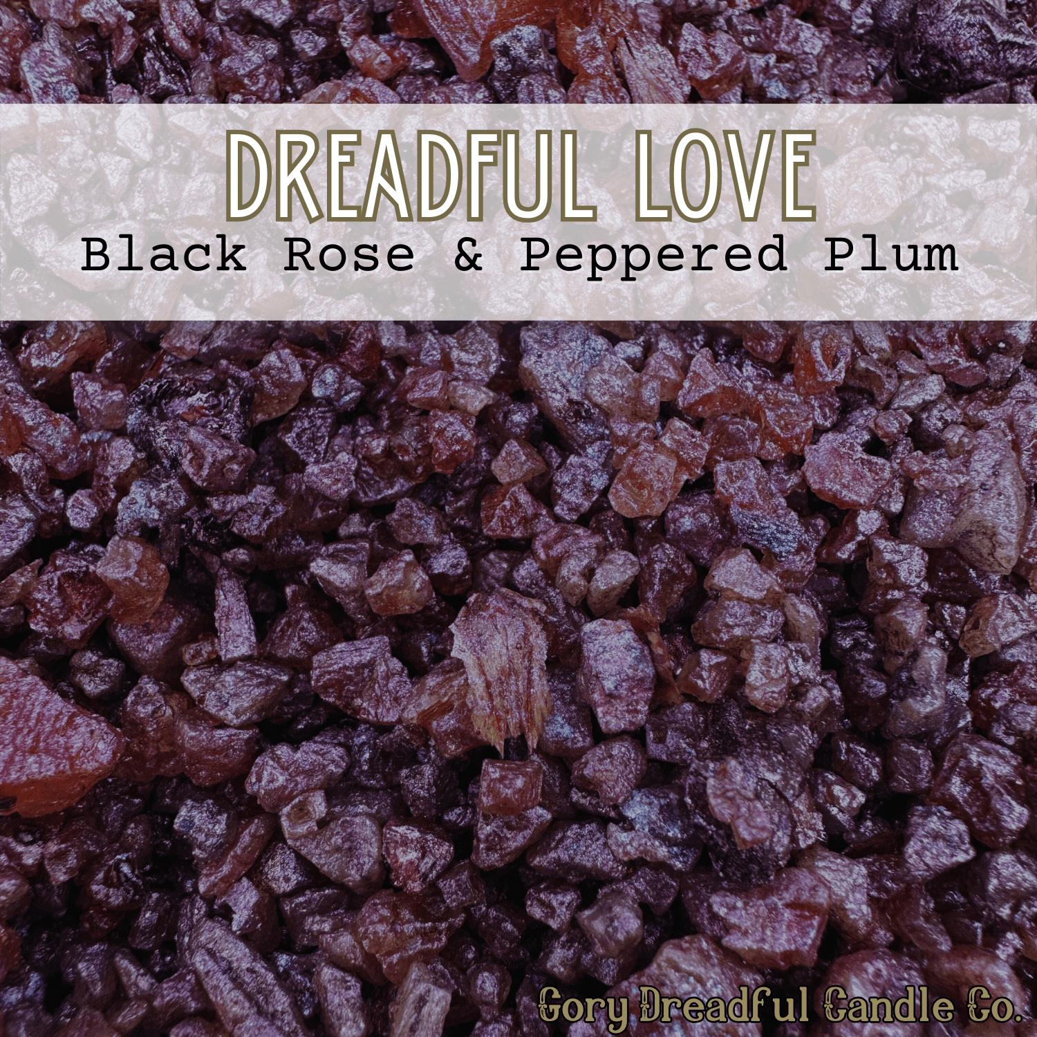 DREADFUL LOVE Signature Sizzling Room Salt Crystal Potpourri: Black Rose & Peppered Plum Scent - Gory Dreadful Candle Co