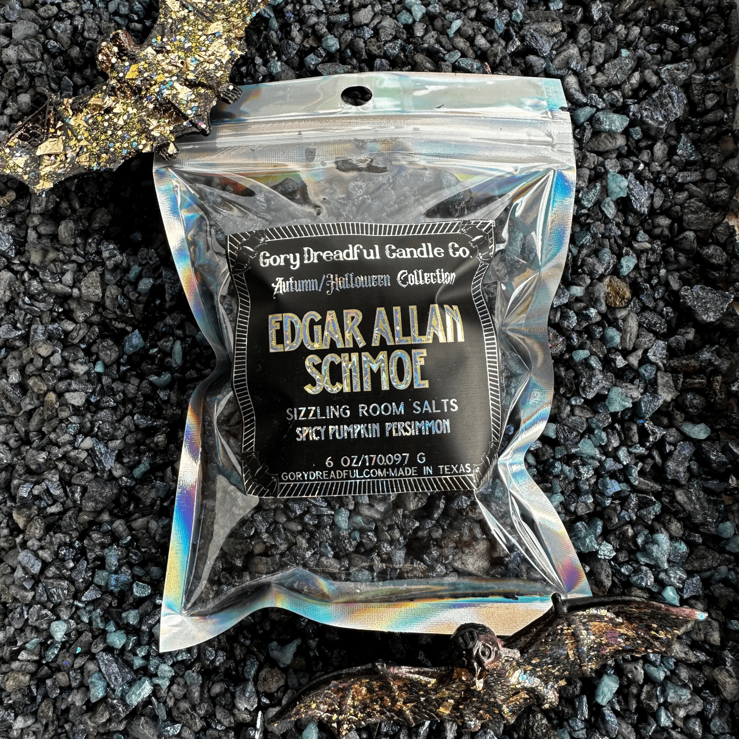 Edgar Allan Schmoe Sizzling Room Salt Crystal Potpourri: Spicy Pumpkin Persimmon Scent - Gory Dreadful Candle Co