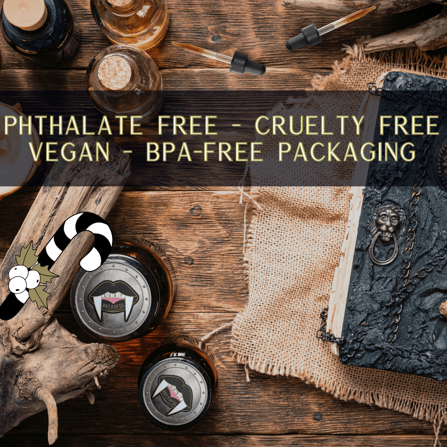 Elves in Fishnet Stockings Luxury Crackling Wooden Wick Candle: Winter Red Currant Musk - Gory Dreadful Candle Co