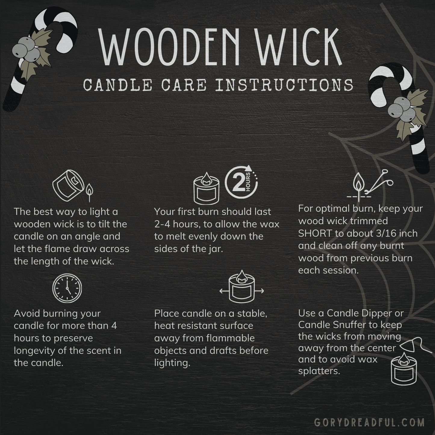 Elves in Fishnet Stockings Luxury Crackling Wooden Wick Candle: Winter Red Currant Musk - Gory Dreadful Candle Co