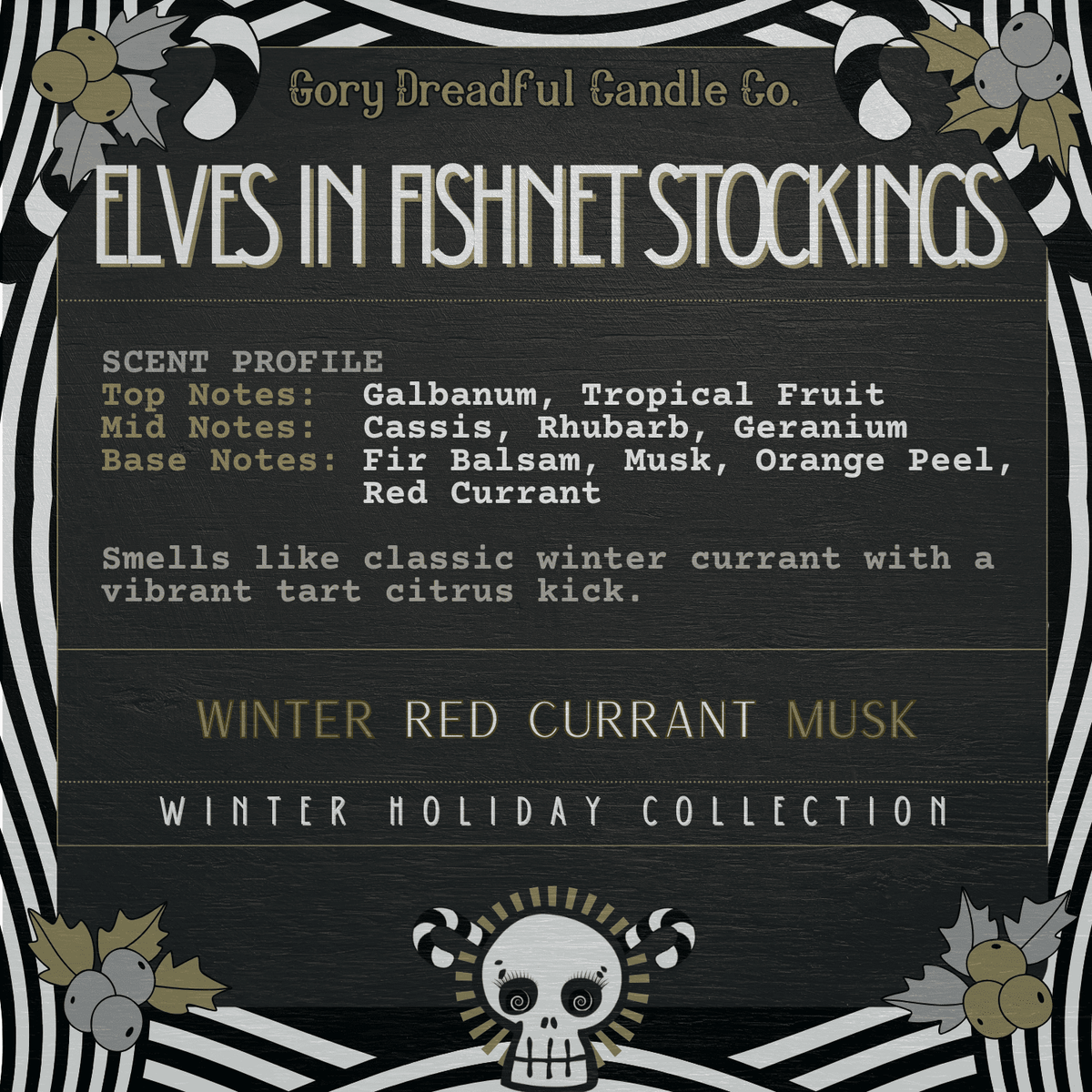 Elves in Fishnet Stockings Sizzling Room Salt Crystal Potpourri: Winter Red Currant Musk - Gory Dreadful Candle Co