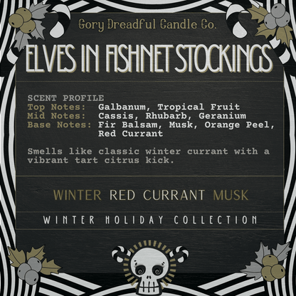 Elves in Fishnet Stockings Sizzling Room Salt Crystal Potpourri: Winter Red Currant Musk - Gory Dreadful Candle Co