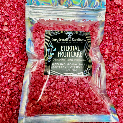 Eternal Fruitcake Sizzling Room Salt Crystal Potpourri: Candied Fruit Maple Vanilla Cake Scent - Gory Dreadful Candle Co