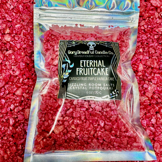 Eternal Fruitcake Sizzling Room Salt Crystal Potpourri: Candied Fruit Maple Vanilla Cake Scent - Gory Dreadful Candle Co