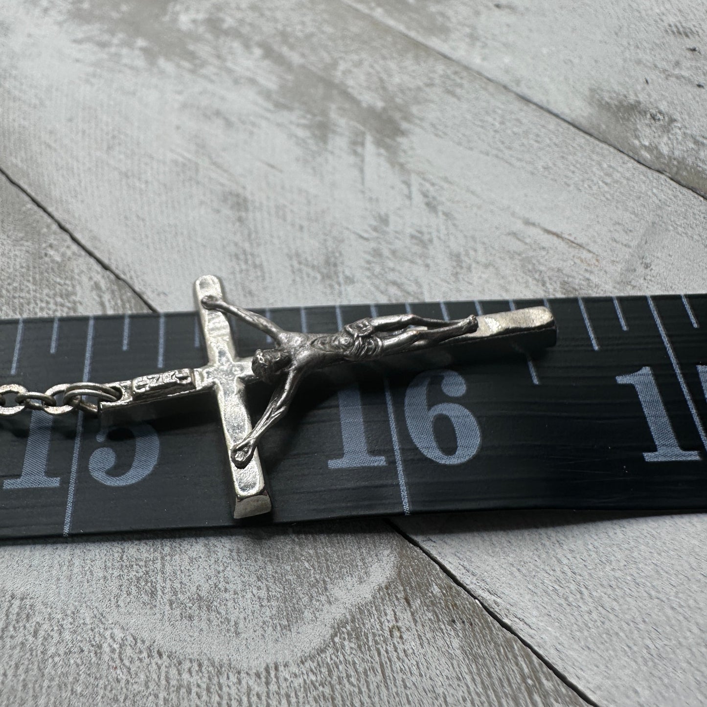 Vintage Italian Glass Bead Rosary, Italy Catholic Prayer Beads, Crucifix