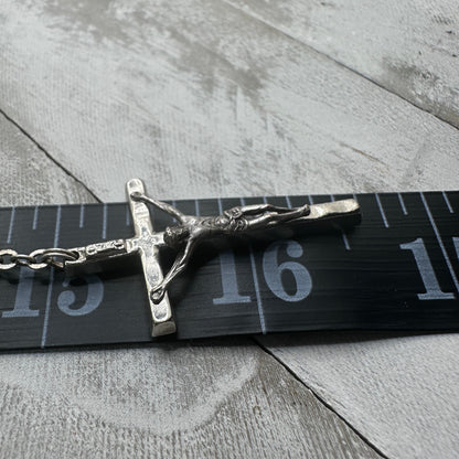 Vintage Italian Glass Bead Rosary, Italy Catholic Prayer Beads, Crucifix