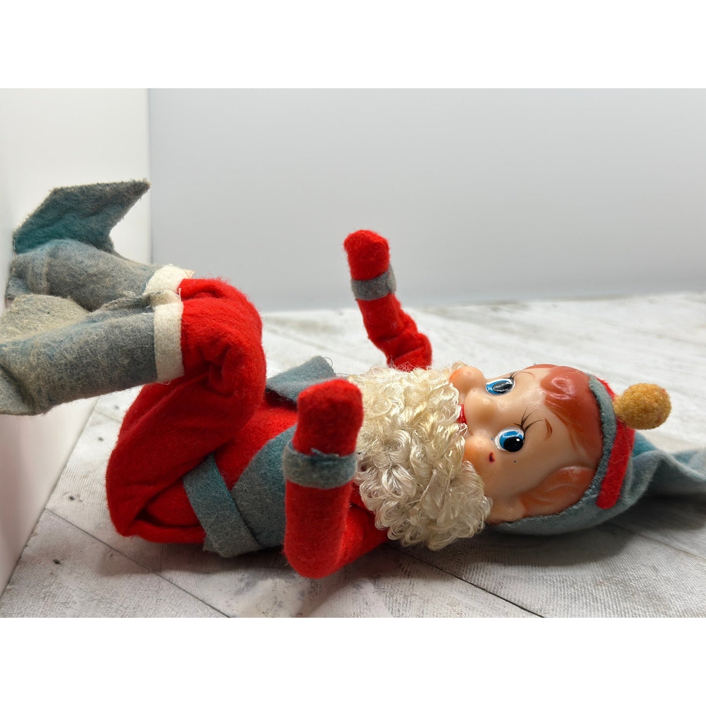 Vintage Knee Hugger Elf Pixie Retro Christmas Ornament MCM Style-RARE