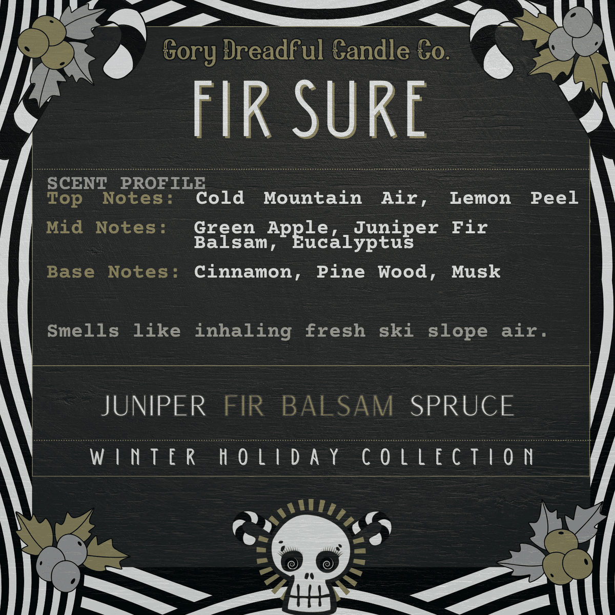 FIR SURE Sizzling Room Salt Crystal Potpourri: Juniper Fir Balsam Spruce Scent - Gory Dreadful Candle Co