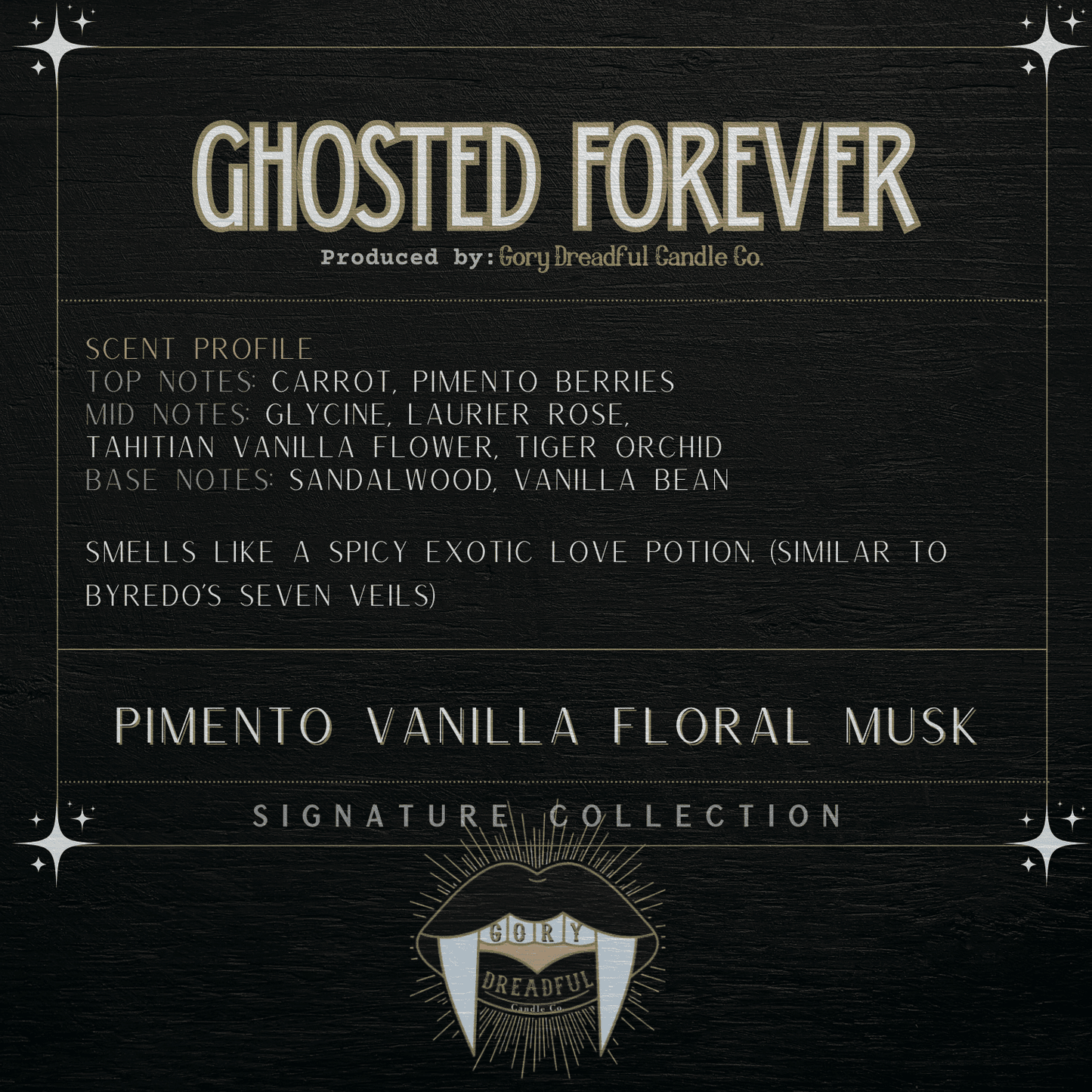 GHOSTED FOREVER Sizzling Room Salt Crystal Potpourri: Pimento Vanilla Floral Musk Scent - Gory Dreadful Candle Co