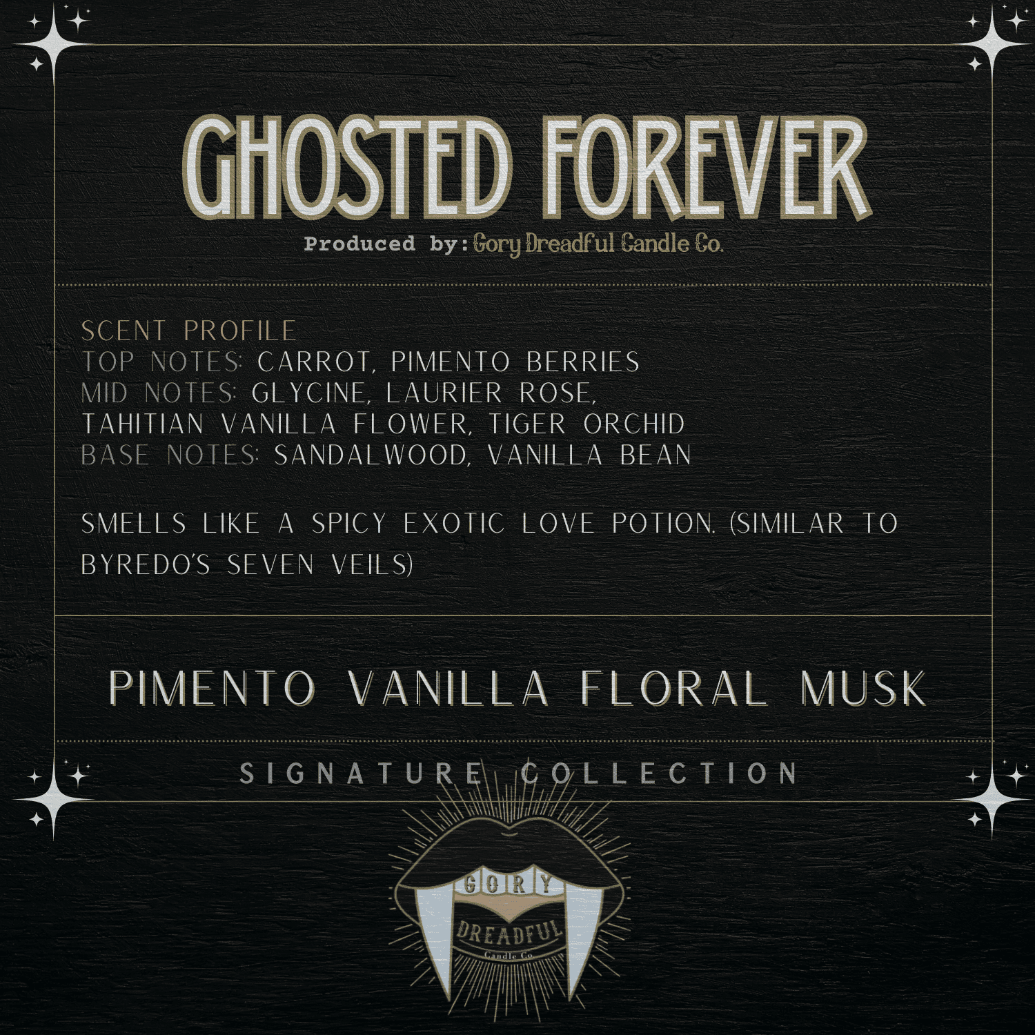 GHOSTED FOREVER Sizzling Room Salt Crystal Potpourri: Pimento Vanilla Floral Musk Scent - Gory Dreadful Candle Co