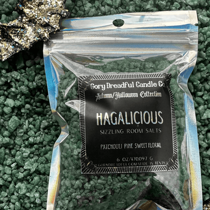 Hagalicious Sizzling Room Salt Crystal Potpourri: Patchouli Pine Sweet Florals Scent - Gory Dreadful Candle Co