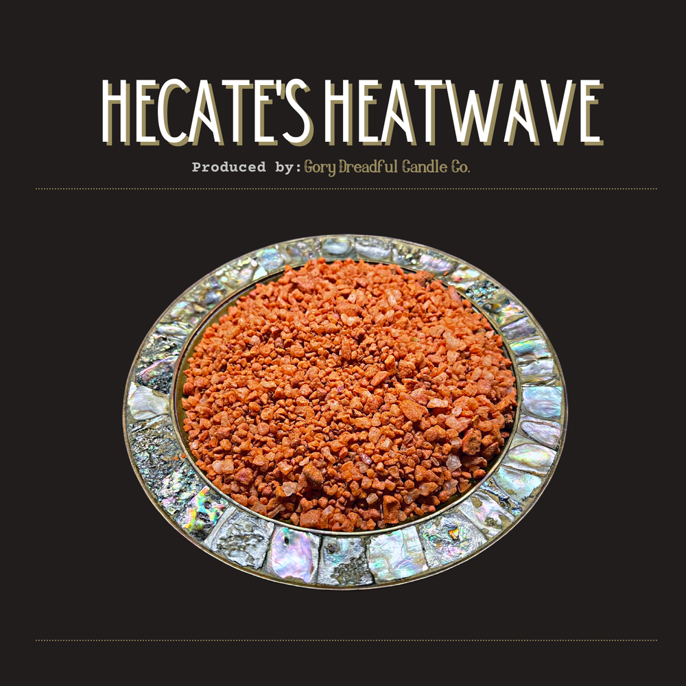 HECATE'S HEATWAVE Sizzling Room Salt Crystal Potpourri: Rose Violet Leather Dark Woods Scent - Gory Dreadful Candle Co