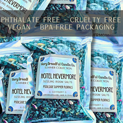 HOTEL NEVERMORE Sizzling Room Salt Crystal Potpourri: Poolside Summer Floral Scent - Gory Dreadful Candle Co