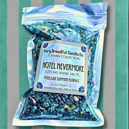 HOTEL NEVERMORE Sizzling Room Salt Crystal Potpourri: Poolside Summer Floral Scent - Gory Dreadful Candle Co