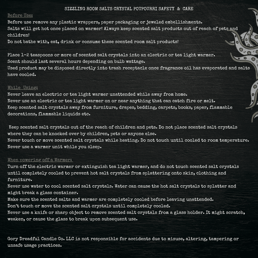 HOTEL NEVERMORE Sizzling Room Salt Crystal Potpourri: Poolside Summer Floral Scent - Gory Dreadful Candle Co