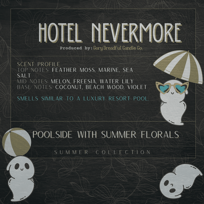 HOTEL NEVERMORE Sizzling Room Salt Crystal Potpourri: Poolside Summer Floral Scent - Gory Dreadful Candle Co