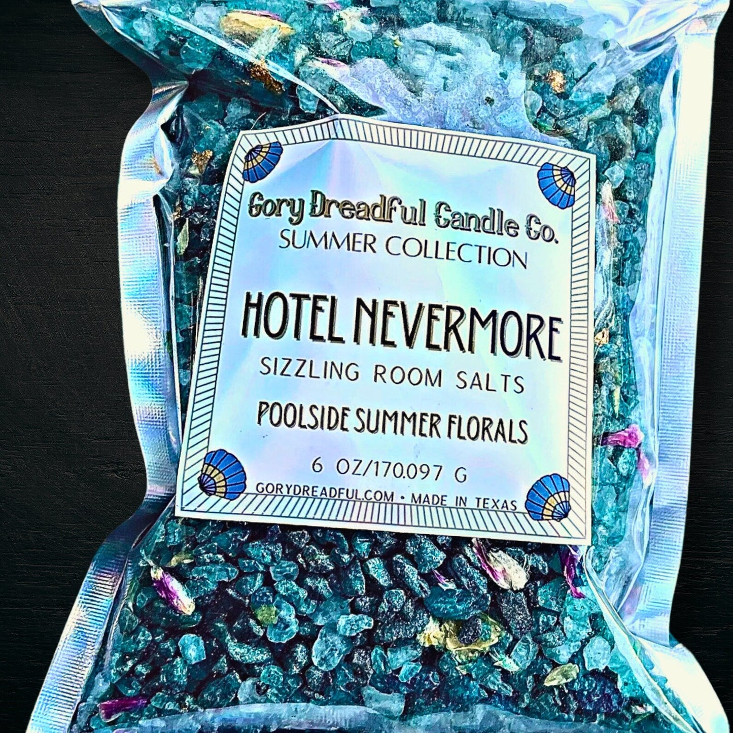 HOTEL NEVERMORE Sizzling Room Salt Crystal Potpourri: Poolside Summer Floral Scent - Gory Dreadful Candle Co