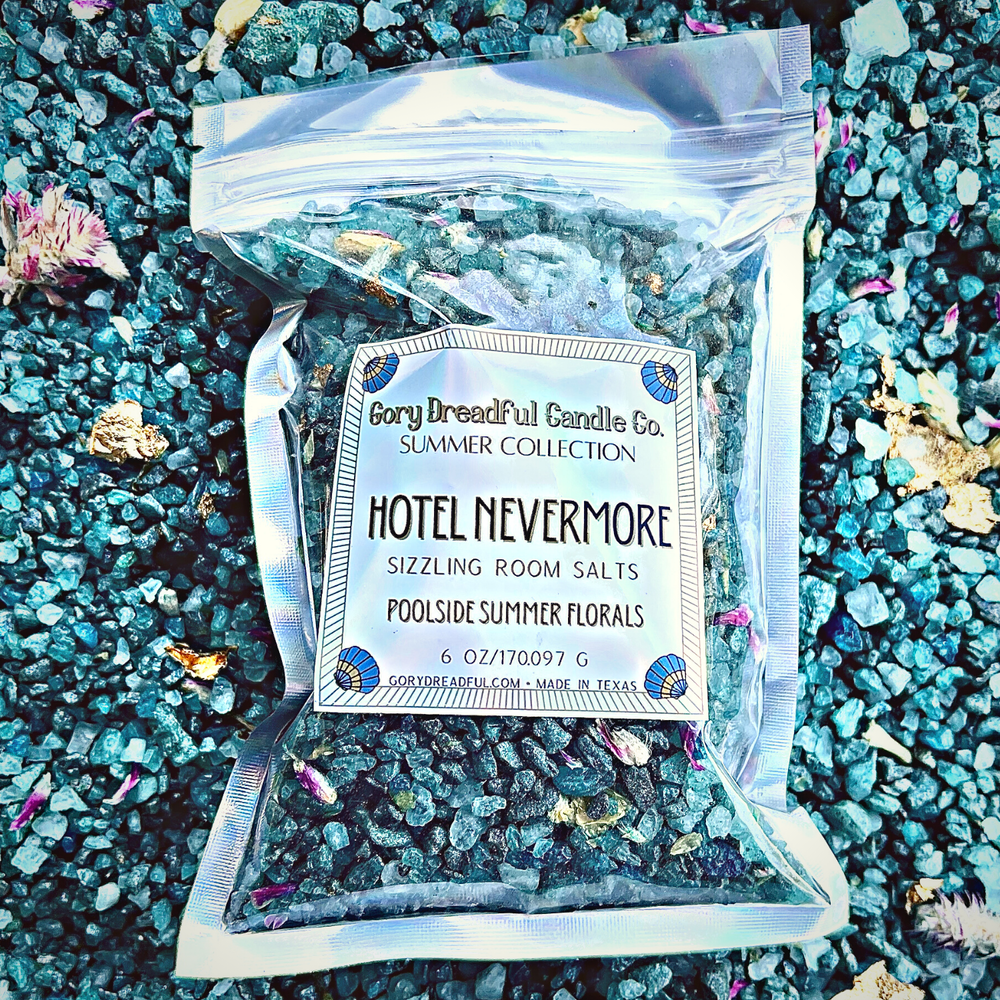 HOTEL NEVERMORE Sizzling Room Salt Crystal Potpourri: Poolside Summer Floral Scent - Gory Dreadful Candle Co