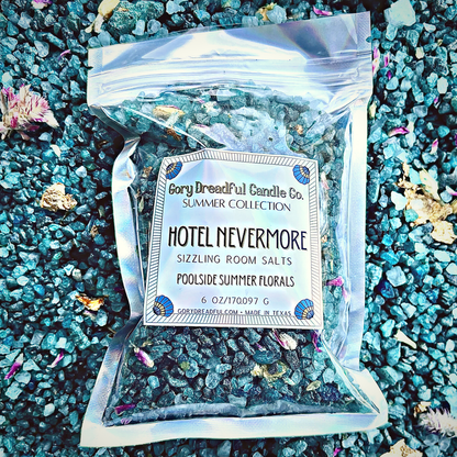 HOTEL NEVERMORE Sizzling Room Salt Crystal Potpourri: Poolside Summer Floral Scent - Gory Dreadful Candle Co