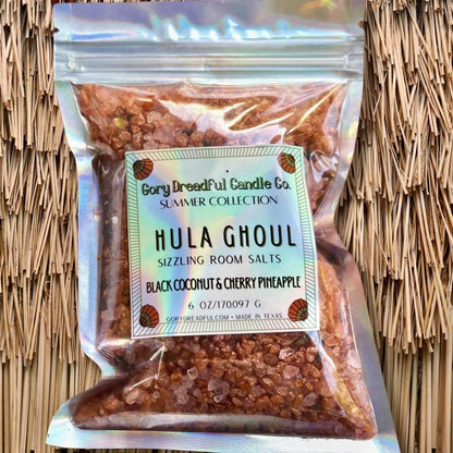 HULA GHOUL Sizzling Room Salt Crystal Potpourri: Black Coconut & Cherry Pineapple Scent - Gory Dreadful Candle Co