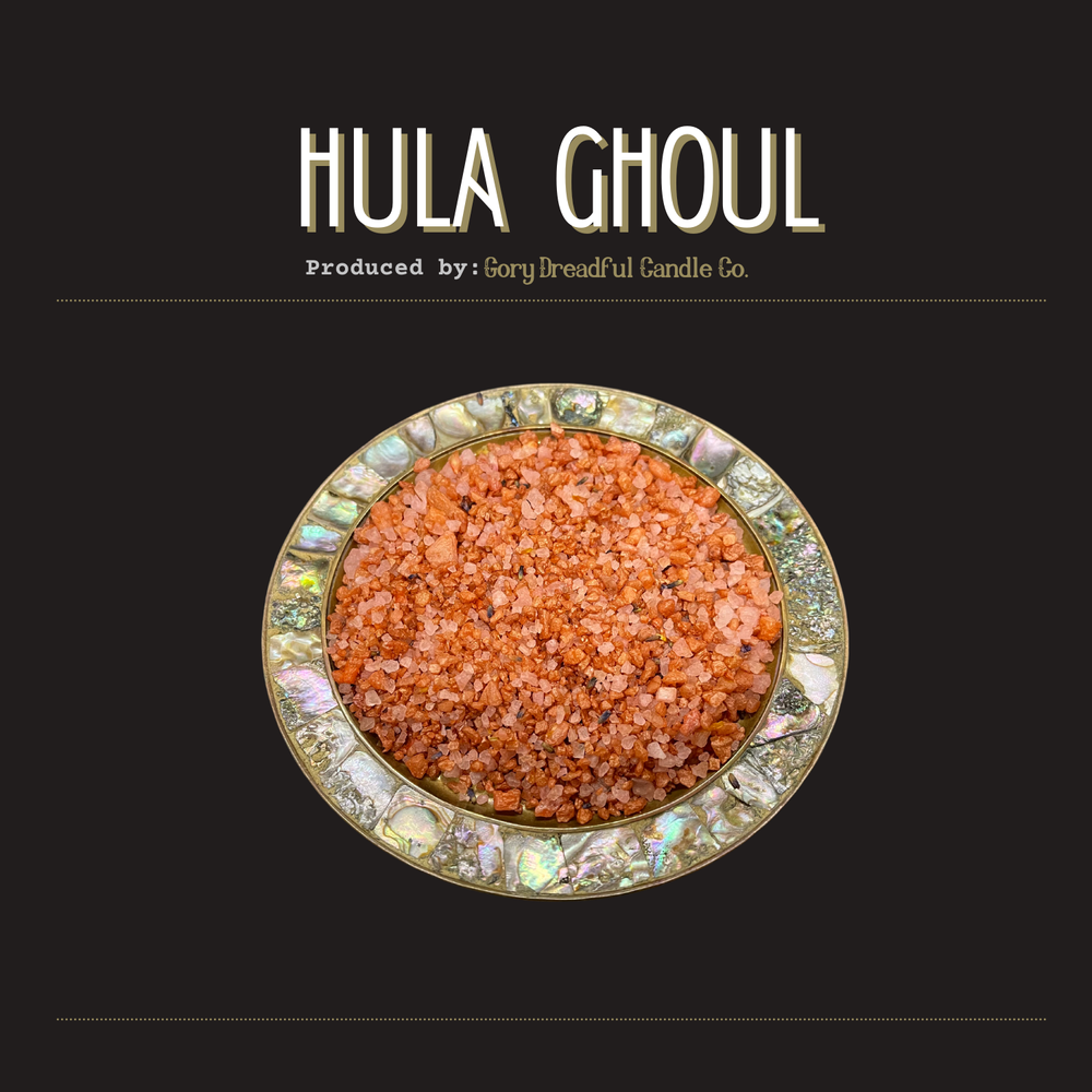 HULA GHOUL Sizzling Room Salt Crystal Potpourri: Black Coconut & Cherry Pineapple Scent - Gory Dreadful Candle Co