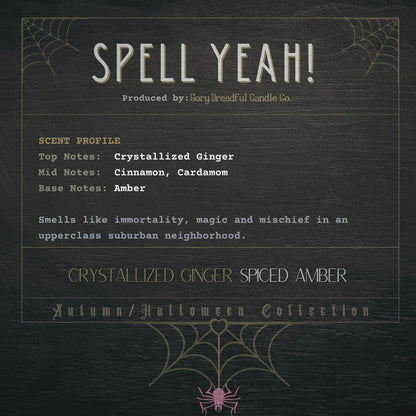 Spell Yeah!  Wickless Candle: Crystallized Ginger & Spiced Amber Scent