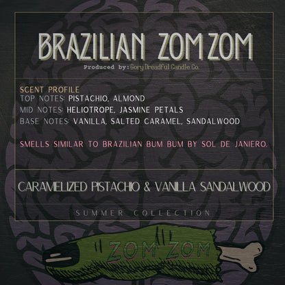 BRAZILIAN ZOM ZOM Wickless Candle - Coco Apricot Crème Wax 6.5 oz: Caramel Pistachio Vanilla Sandalwood Scent