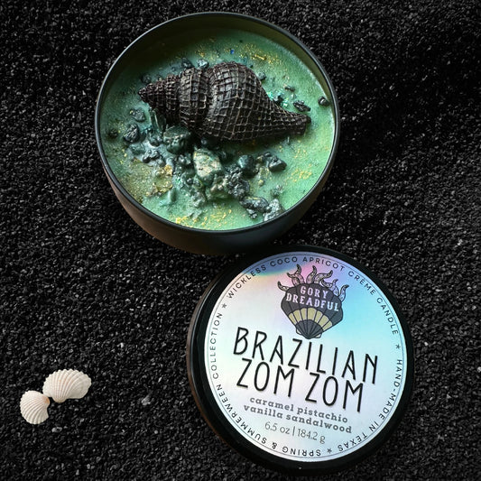 BRAZILIAN ZOM ZOM Wickless Candle - Coco Apricot Crème Wax 6.5 oz: Caramel Pistachio Vanilla Sandalwood Scent