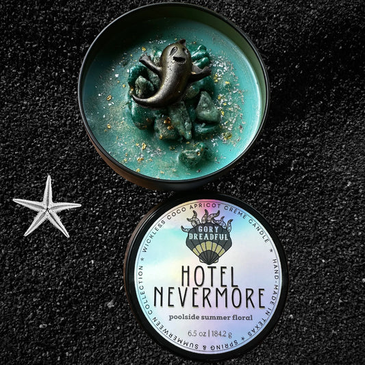 HOTEL NEVERMORE Wickless Candle - Coco Apricot Crème Wax 6.5 oz: Poolside Summer Floral Scent