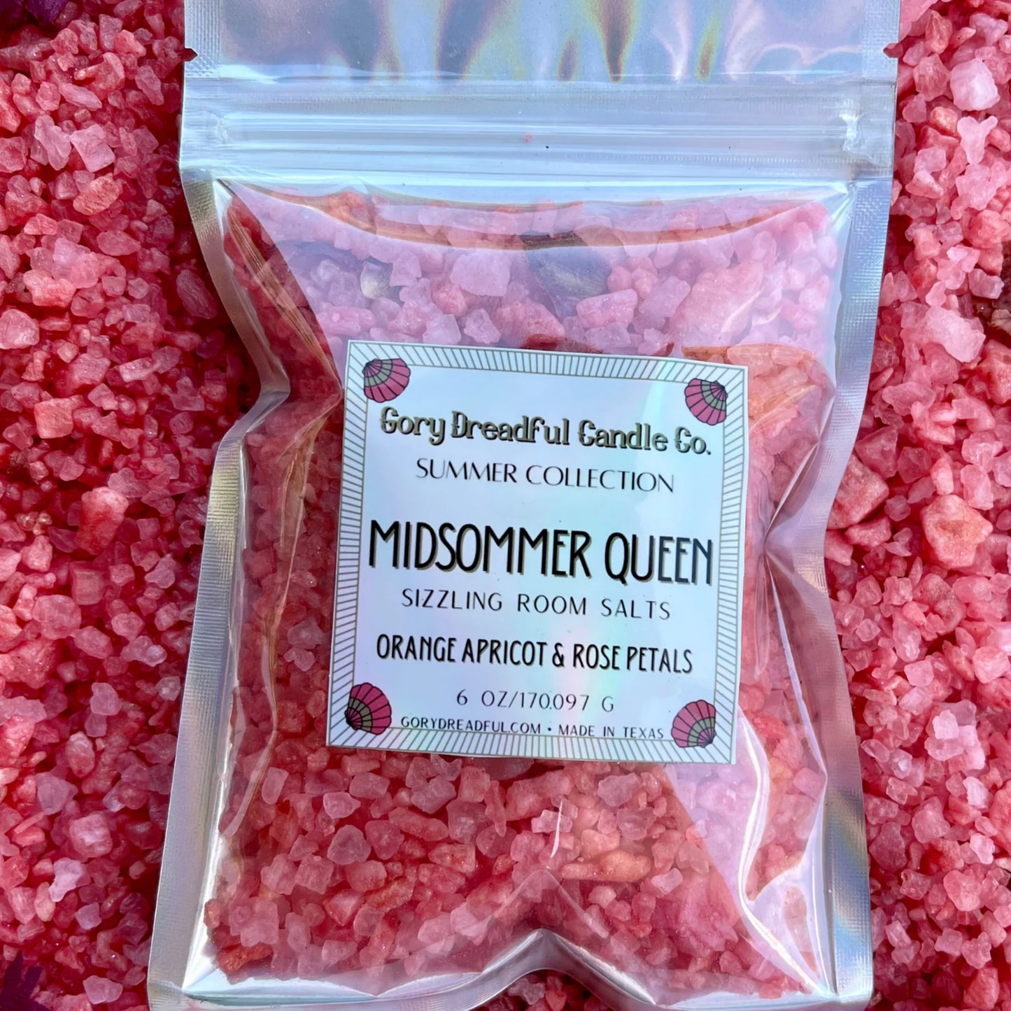 MIDSOMMER QUEEN Sizzling Room Salt Crystal Potpourri: Orange Apricot & Rose Petals Scent