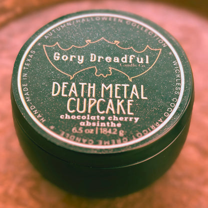 Death Metal Cupcake Wickless Candle: Chocolate Cherry Absinthe Scent