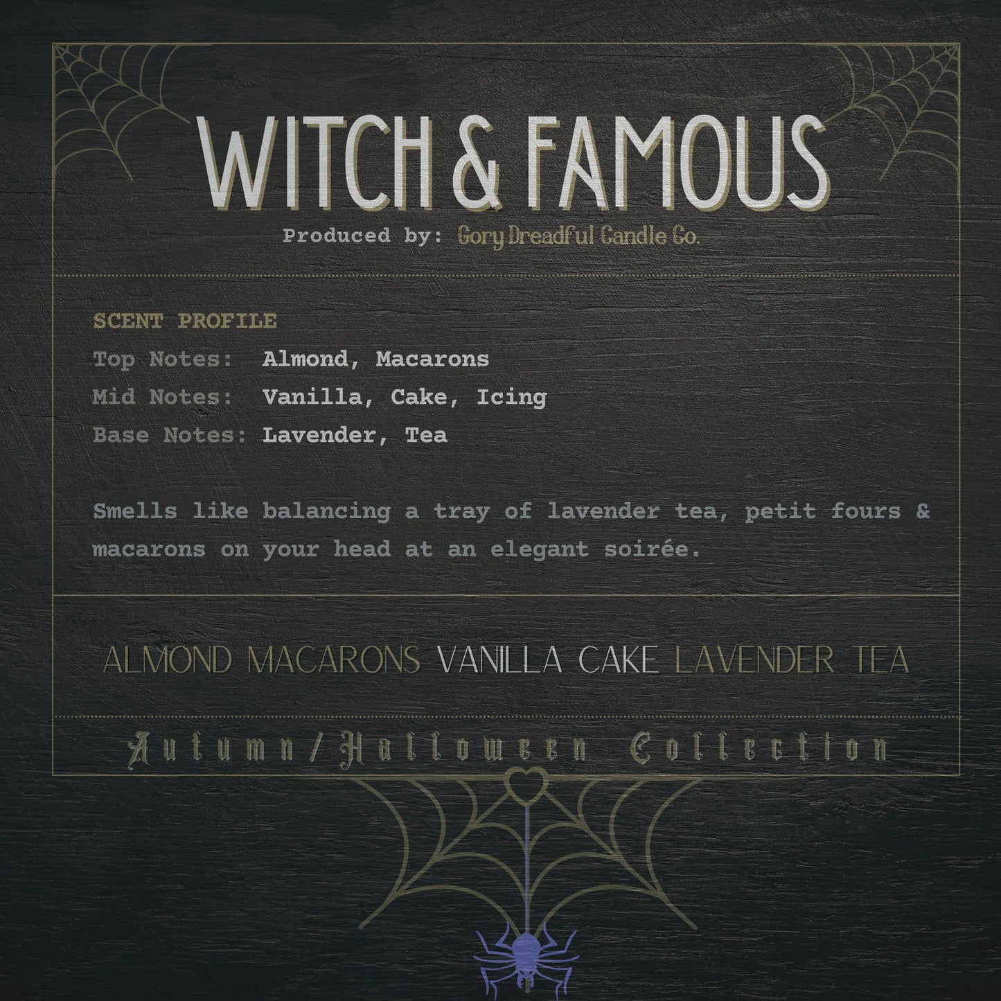 Witch & Famous Wax Melt Brittle: Almond Macarons Vanilla Cake Lavender Tea Scent