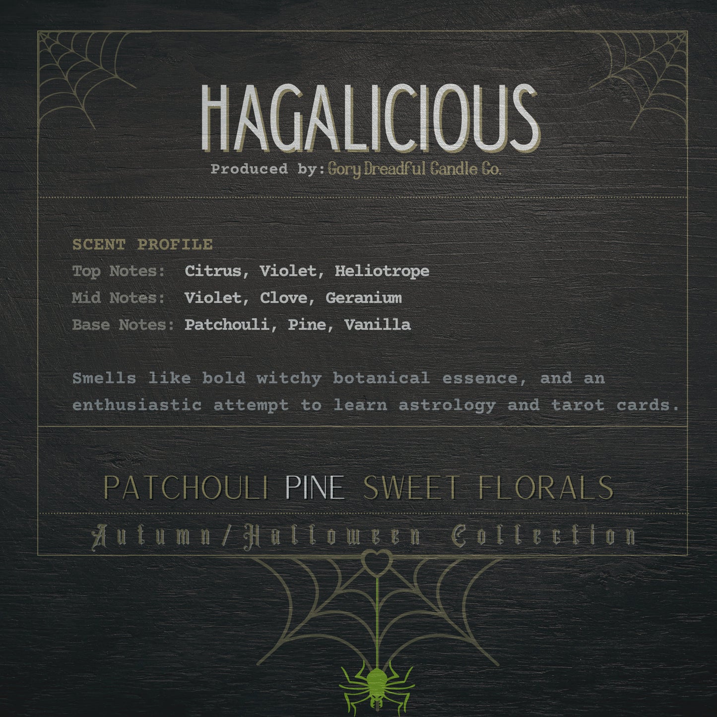 HAGALICIOUS Crackling Wooden Wick Luxury Candle: Patchouli Pine Sweet Florals Scent