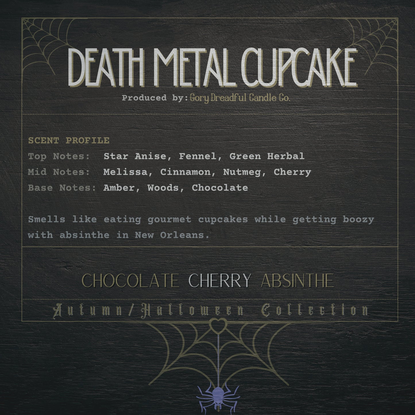 DEATH METAL CUPCAKE Wax Melt Brittle: Chocolate Cherry Absinthe Scent