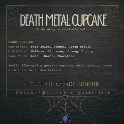 DEATH METAL CUPCAKE Wax Melt Brittle: Chocolate Cherry Absinthe Scent