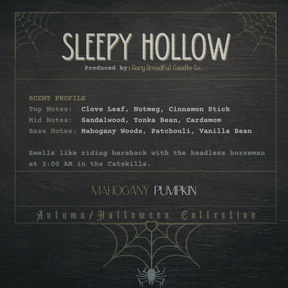 SLEEPY HOLLOW Wax Melt  Chunkies: Mahogany Pumpkin Scent