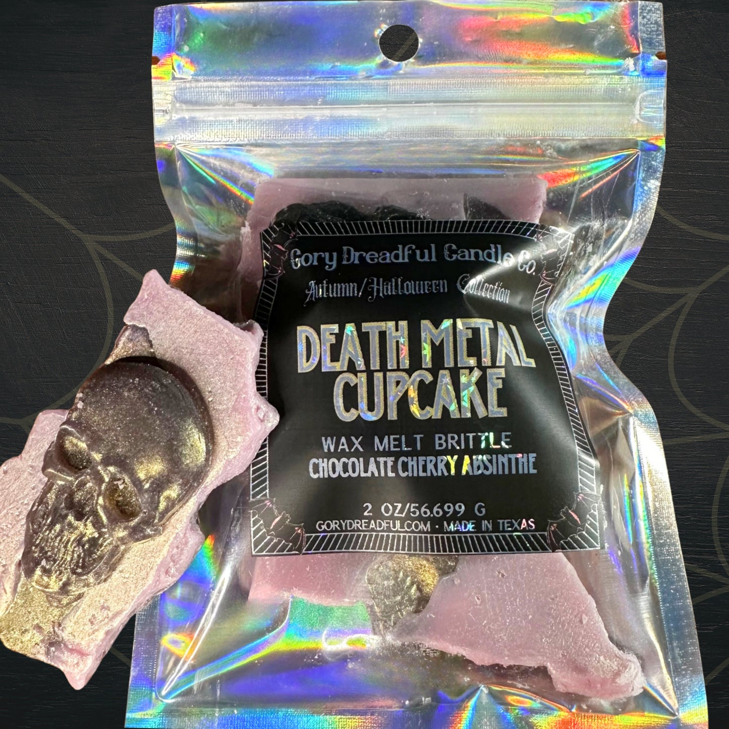 DEATH METAL CUPCAKE Wax Melt Brittle: Chocolate Cherry Absinthe Scent
