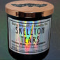 SKELETON TEARS Crackling Wooden Wick Luxury Candle: Pumpkin Pear Cassia Bourbon Scent