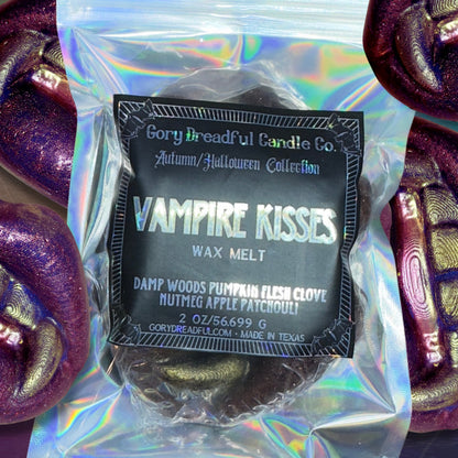 VAMPIRE KISSES Wax Melt: Damp Woods Pumpkin Flesh Clove Nutmeg Apple Patchouli Scent