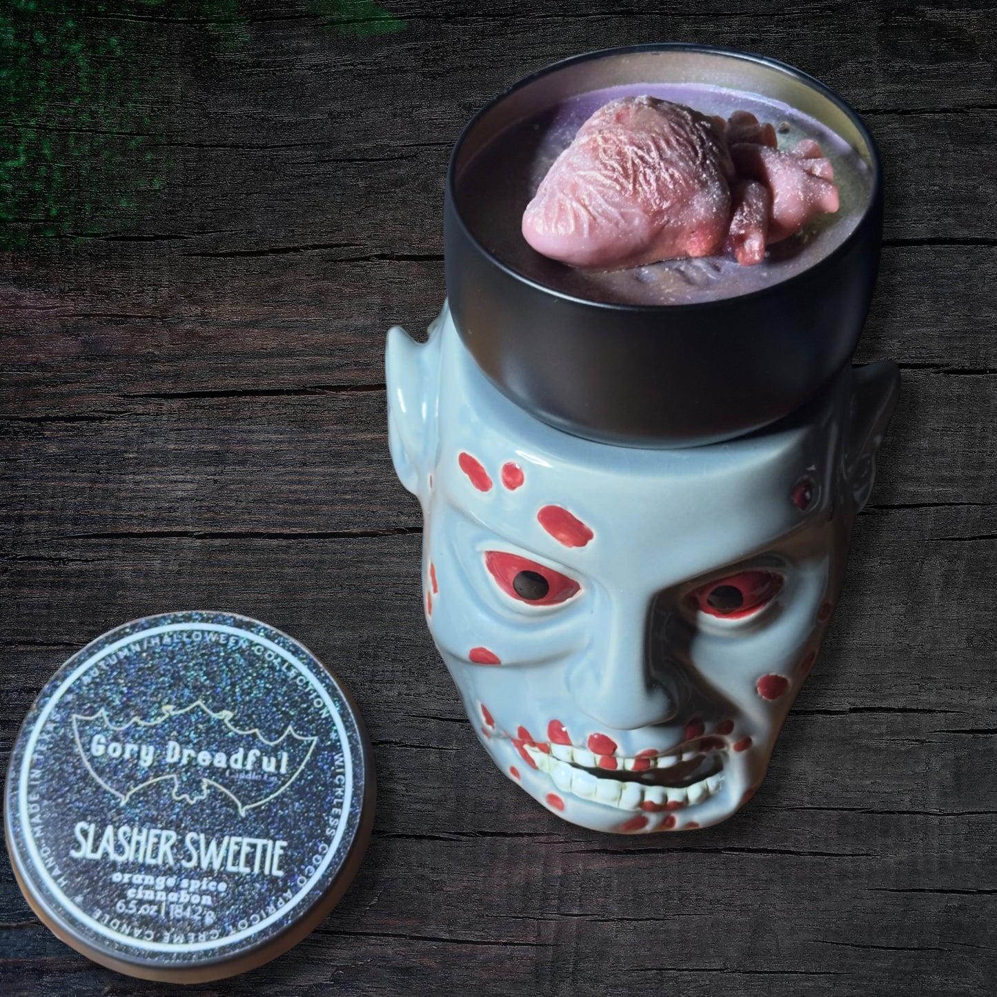 SLASHER SWEETIE Wickless Luxury Candle: Orange Spice Cinnabun Scent