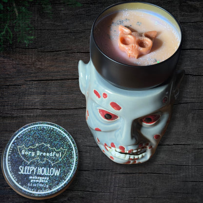 SLEEPY HOLLOW Wickless Luxury Candle: Mahogany Pumpkin Scent