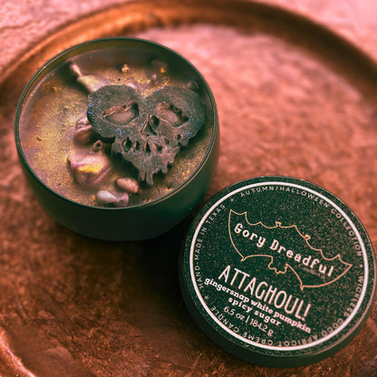 ATTAGHOUL! Wickless Luxury Candle: Gingersnap White Pumpkin Spicy Sugar Scent