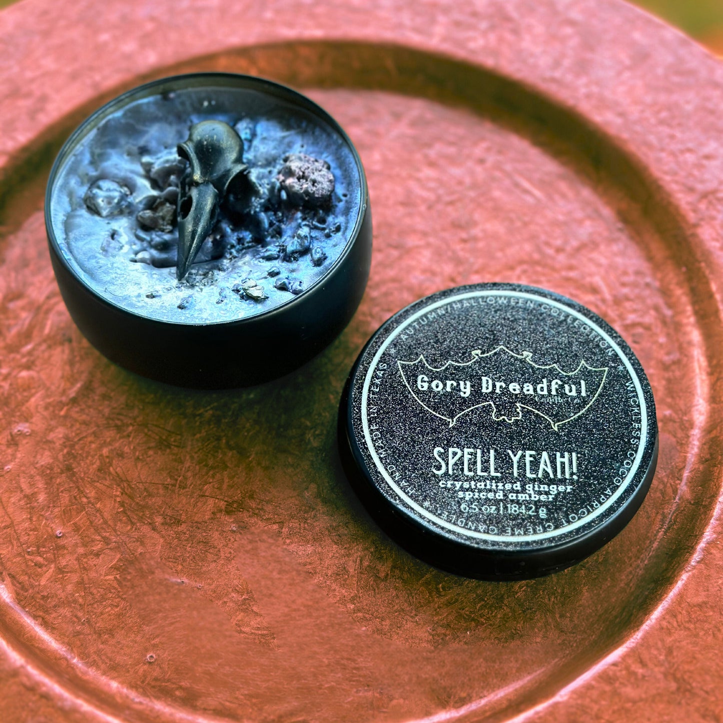SPELL YEAH! Wickless Luxury Candle: Crystallized Ginger & Spiced Amber Scent